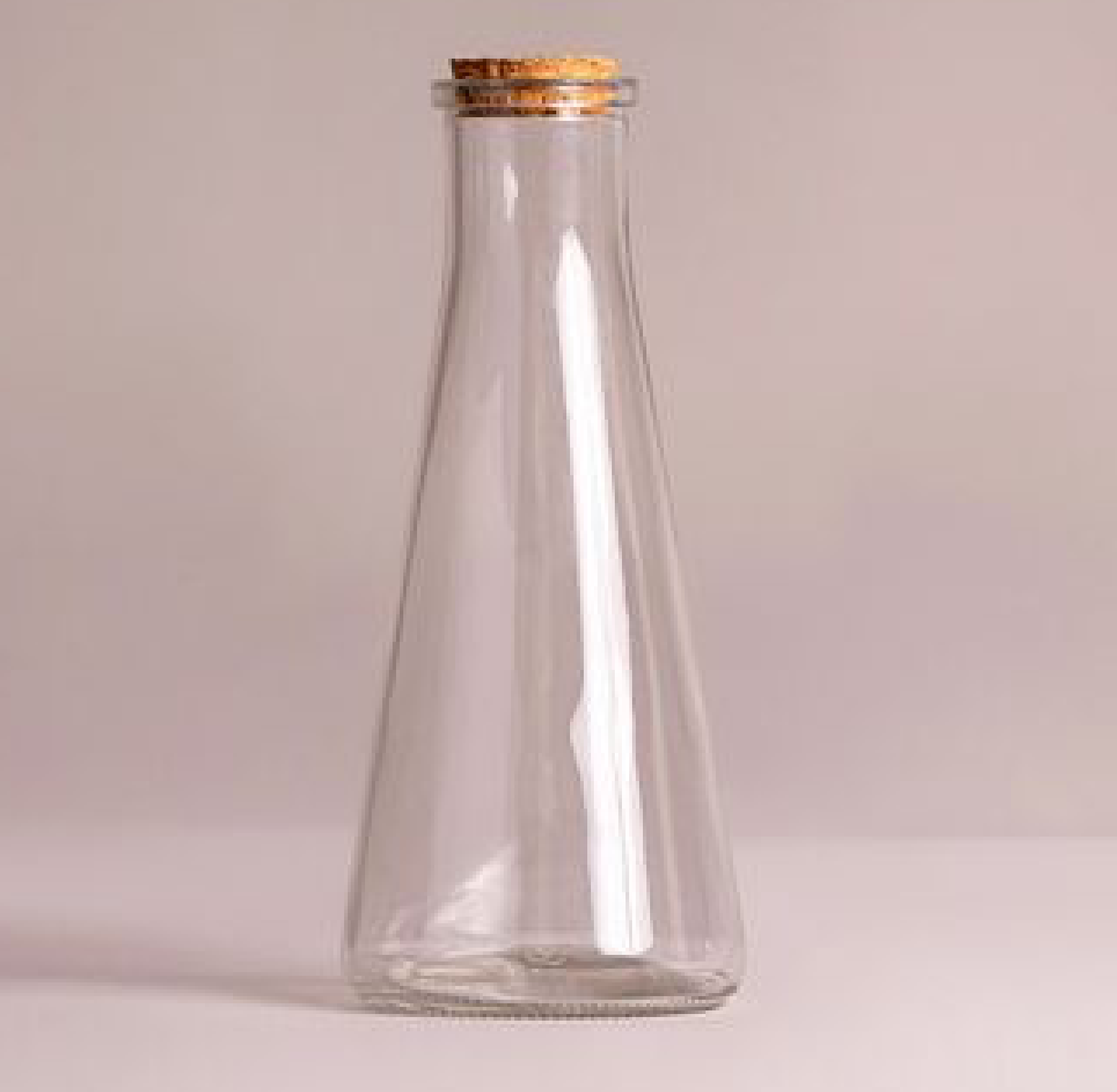 clear tapered bottle